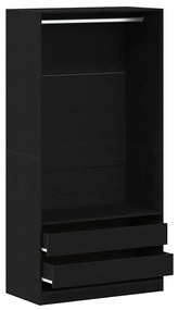 vidaXL Ντουλάπι Μαύρη δρυς 100 x 50 x 200 εκ. Επεξεργασμένο ξύλο