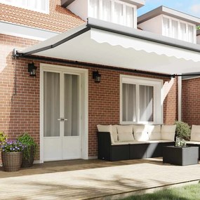 vidaXL Αντιανεμικό Λευκό 500 x 300 x 165 εκ. Πολυεστέρας και Αλουμίνιο