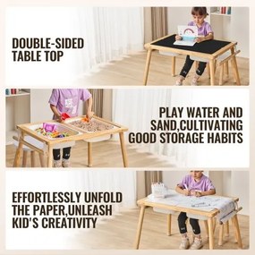 VEVOR Kids Sensory Table &amp; Chair Set Sand Water Play Table with 2 Storage Bins