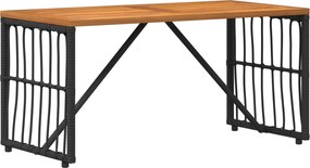 vidaXL Εξωτερικό Τραπέζι Μαύρο 80 x 40 x 40 cm