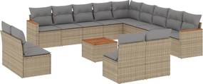 vidaXL Patio Sofa Set 13-θέσια Μικτό μπεζ