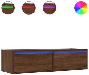 vidaXL Έπιπλο Τηλεόρασης με LED Καφέ Δρυς 100X35,5x25 εκ.