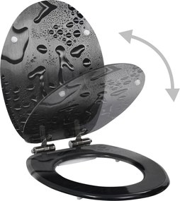 vidaXL Καλύμματα Λεκάνης Soft Close 2 τεμ. Σχέδιο Σταγόνες από MDF