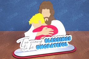 Σετ των 2 Intra απο ξύλο plywood 3mm-4mm πάχος Χριστιανική επιτραπέζια βάση |Χριστιανική επιγραφή Δίασταση 30x20 cm INTRAFABR-113924593