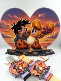 Τύπου Φλίνστοουνς - Flintstones Αρωματική λαμπάδα - Σετ Λαμπάδα και πλάτη με βάση