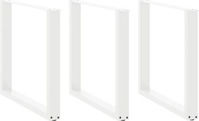vidaXL Πόδια Τραπεζαρίας σε Σχήμα U 3 τεμ. Λευκά 80x(72-73) εκ. Ατσάλι