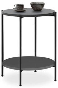 Βοηθητικό τραπεζάκι Argento Megapap χρώμα ανθρακί 43x43x60εκ.