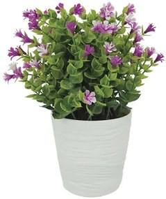 Τεχνητό Φυτό Σε Κασπώ Ευκάλυπτος 04-21712-4 Φ11x27cm Green-Lilac Marhome Πηλός,Πλαστικό