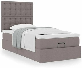 vidaXL Οθωμανικό κρεβάτι με στρώμα Taupe 100x200cm ύφασμα