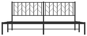 Πλαίσιο Κρεβατιού με Κεφαλάρι Μαύρο 193 x 203 εκ. Μεταλλικό - Μαύρο