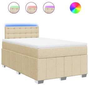 ΚΡΕΒΑΤΙ BOXSPRING ΜΕ ΣΤΡΩΜΑ ΚΡΕΜ 120X200 ΕΚ. ΥΦΑΣΜΑΤΙΝΟ 3289354