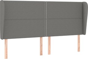 vidaXL Κρεβάτι Boxspring με Στρώμα Σκούρο Γκρι 200x200 εκ. Υφασμάτινο