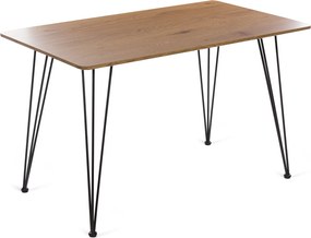 Τραπέζι Lino σε χρώμα sonoma-μαύρο μέταλλο 140x80x75