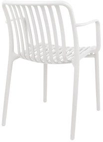 Πολυθρόνα Zoi pakoworld pp σε λευκή απόχρωση 55.5x57.5x79εκ