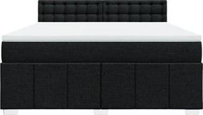vidaXL Κρεβάτι Boxspring με Στρώμα Μαύρο 180x200 εκ. Υφασμάτινο