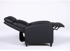 Πολυθρόνα Ανακλινόμενη ArteLibre ATRIA Μαύρο PU 67.5x90x104cm