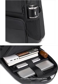 ARCTIC HUNTER τσάντα πλάτης B00532 με θήκη laptop 15.6", USB, 28L, μαύρη