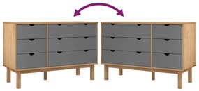 vidaXL Συρταριέρα OTTA Καφέ &amp; Γκρι 111x43x73,5 εκ. Μασίφ Ξύλο Πεύκου