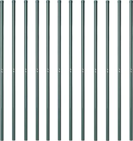 vidaXL Στύλος Περιφράξεων 12 pcs Πράσινο Ατσάλι με Επικάλυψη Πούδρας