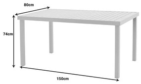 Τραπέζι Kliton  αλουμινίου λευκό 150x80x74εκ 150x80x74 εκ.