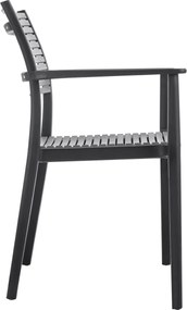 AKRON Πολυθρόνα PP-UV Μαύρο - Γκρι   1τμχ