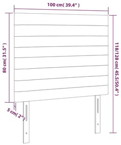 Κεφαλάρι Κρεβατιού LED Ροζ 100x5x118/128 εκ. Βελούδινο - Ροζ