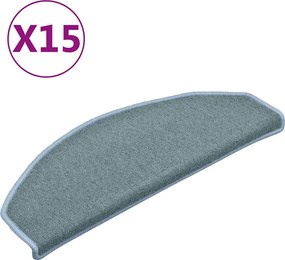 vidaXL Στρώματα σκάλας 15 τεμ. 65 x 24 x 4 cm Non-Slip Θαλασσί