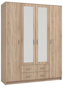 Ντουλάπα Hana 4K2F2O Sonoma 160x52x205 εκ. 160x52x205 εκ.