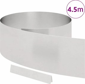 vidaXL Περίγραμμα γκαζόν 450 x 25 εκ Ανοξείδωτο ατσάλι Ασημί