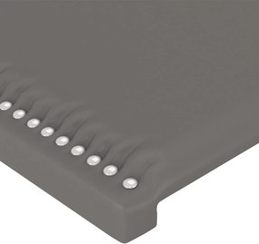 vidaXL Κεφαλάρι Κρεβατιού LED Γκρι 144x5x118/128 εκ