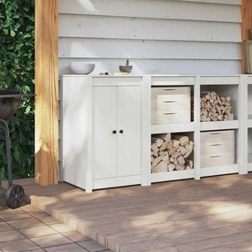 vidaXL Πόρτα κουζίνας με πόρτα Λευκό 50 x 9 x 82 εκ Μασίφ ξύλο πεύκου