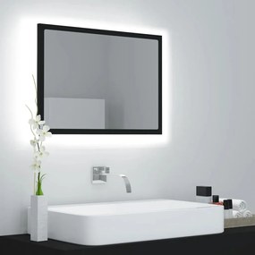 vidaXL Καθρέφτης Μπάνιου με LED Μαύρος 60x8,5x37 εκ. Ακρυλικός