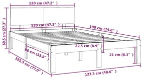 ΠΛΑΙΣΙΟ ΚΡΕΒΑΤΙΟΥ ΜΑΥΡΟ 120X190 ΕΚ. ΜΑΣΙΦ ΞΥΛΟ 4FT SMALL DOUBLE 810469