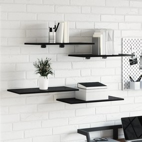 vidaXL Ράφια - Πακέτο 4 τμχ Μαύρης Δρυς, 60x30x1.5 εκ., φτιαγμένα από επεξεργασμένο ξύλο