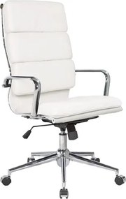 BF4800 Πολυθρόνα Διευθυντή Μέταλλο Χρώμιο - PU Άσπρο   1τμχ