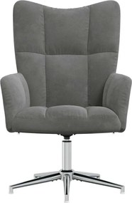vidaXL Πολυθρόνα Relax Σκούρο Γκρι Βελούδινη
