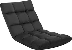 vidaXL Καρέκλα Δαπέδου Πτυσσόμενη Μαύρη από Μικροΐνες