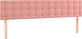 vidaXL Κρεβάτι Boxspring με Στρώμα Ροζ 160x200 εκ. Βελούδινο