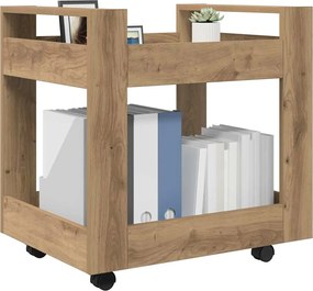 vidaXL Τροχήλατο Γραφείο Artisan Oak 60 x 45 x 60 εκ