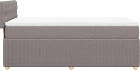 vidaXL Κρεβάτι Boxspring με Στρώμα Taupe 80x200 εκ. Υφασμάτινο