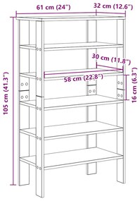 Παπουτσοθήκη Μαύρη Δρυς 61x32x105 εκ. από Επεξεργασμένο Ξύλο - Μαύρο