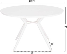 ΤΡΑΠΕΖΙ ΑΛΟΥΜΙΝΙΟΥ ΣΤΡΟΓΓΥΛΟ HIGER HM6290.02 Φ126x74Υεκ.