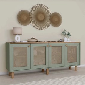 Μπουφές Bohemian 350MWD1507 180x40x75cm Green-Oak Μοριοσανίδα, Μελαμίνη