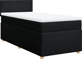 vidaXL Κρεβάτι Boxspring με Στρώμα Μαύρο 80 x 200 εκ. Υφασμάτινο