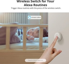 SONOFF smart διακόπτης SNZB-01P, μπαταρίας, Zigbee