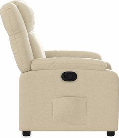 vidaXL Πολυθρόνα Ανακλινόμενη Κρεμ Υφασμάτινη
