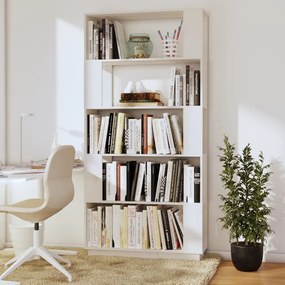 vidaXL Βιβλιοθήκη/Διαχωριστικό Χώρου Λευκό 80x25x163,5 εκ. Μασίφ Πεύκο
