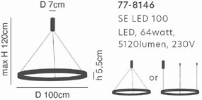 SE LED 100 AMAYA PENDANT NICKEL MAT Ε5