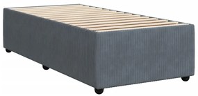 vidaXL Κρεβάτι Boxspring με Στρώμα Σκούρο Γκρι 100x200 εκ. Βελούδινο