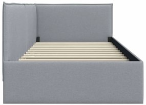 vidaXL Κρεβάτι Γωνίας με κεφαλάρι Ανοιχτό γκρι 100 x 200 cm ύφασμα